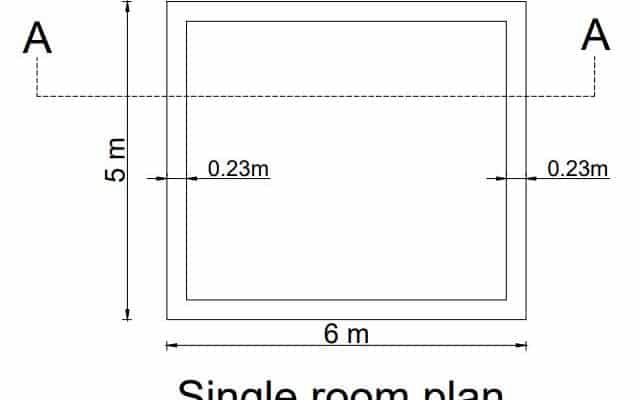 Single room |5 Building estimation items 1 single room plan